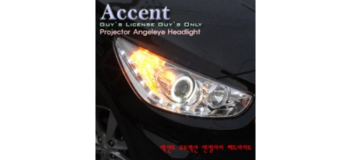 AUTOLUMP AUDI LOOK LED HEAD LIGHTS SET (ANGEL EYE TYPE) HYUNDAI NEW ACCENT 2010-13 MNR